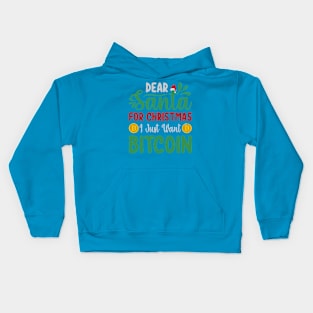 Dear Santa I want Bitcoin Kids Hoodie